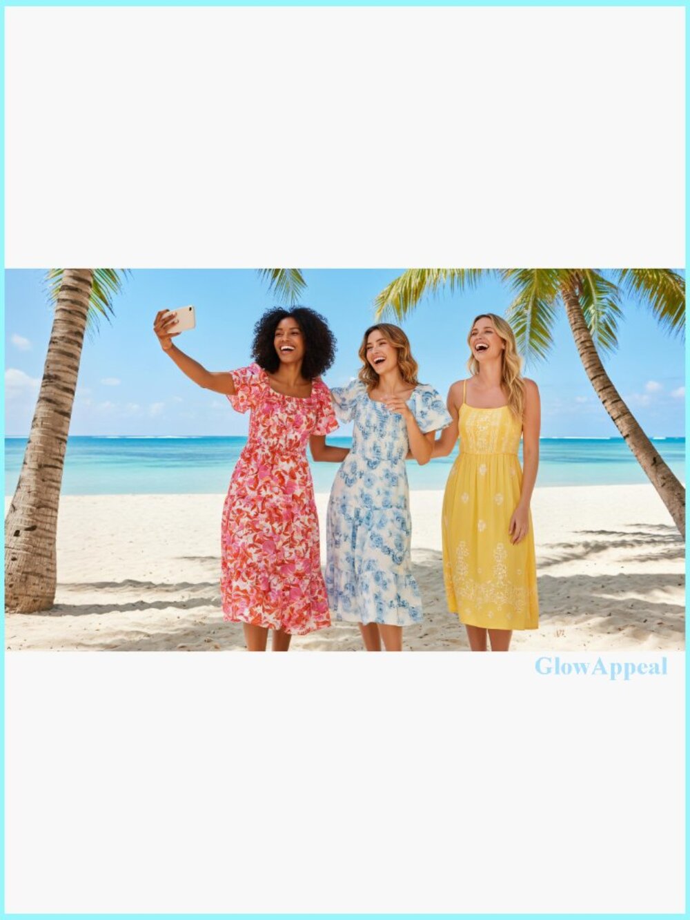 Floral Smocked Midi Dress Square Neck Off-Shoulder Summer Casual - Picture 7 of 7